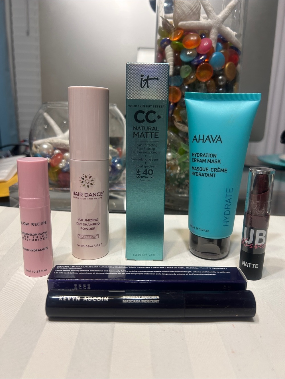 BEAUTY BUNDLE IT cosmetics, keyvn Aucoin, Glow Recipe, AHAVA, Hair Dance, NEW